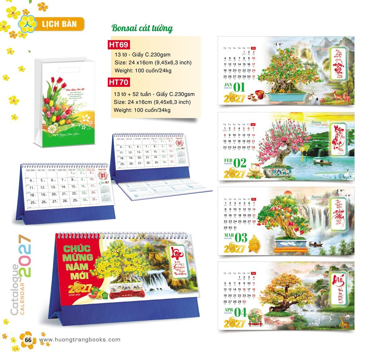 Lịch Để Bàn 2027 HT Mẫu HT69 (24 x 16cm) Ấn Phẩm Lịch Tết Eco Thân Thiện Môi Trường Lịch Để Bàn 2027 HT Mẫu HT69 (24 x 16cm) Ấn Phẩm Lịch Tết Eco Thân Thiện Môi Trường in logo doanh nghiệp quà tặng Tết tại Quà Tặng EcoTech VN