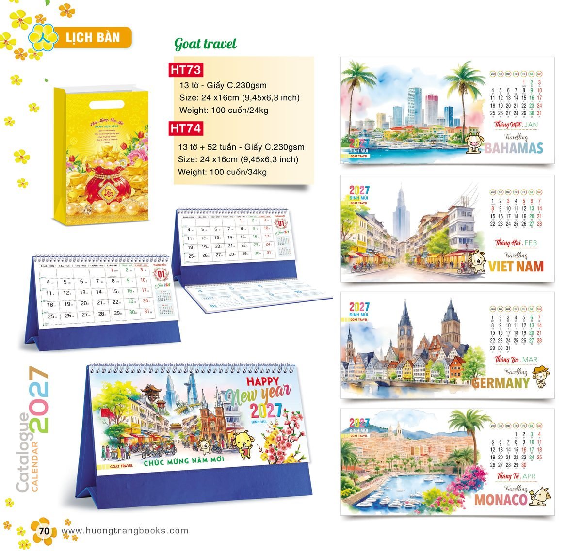 Lịch Để Bàn 2027 HT Mẫu HT73 (24 x 16cm) Ấn Phẩm Lịch Tết Eco Thân Thiện Môi Trường Lịch Để Bàn 2027 HT Mẫu HT73 (24 x 16cm) Ấn Phẩm Lịch Tết Eco Thân Thiện Môi Trường in logo doanh nghiệp quà tặng Tết tại Quà Tặng EcoTech VN