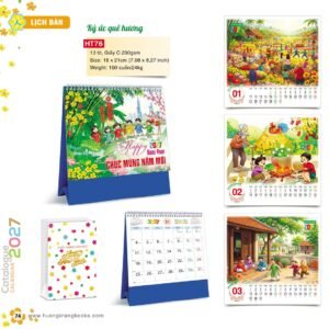 Lịch Để Bàn 2027 HT Mẫu HT76 (18 x 21cm) Ấn Phẩm Lịch Tết Eco Thân Thiện Môi Trường in logo doanh nghiệp quà tặng Tết tại Quà Tặng EcoTech VN