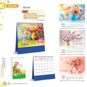 Lịch Để Bàn 2027 HT Mẫu HT77 (18 x 21cm) Ấn Phẩm Lịch Tết Eco Thân Thiện Môi Trường in logo doanh nghiệp quà tặng Tết tại Quà Tặng EcoTech VN