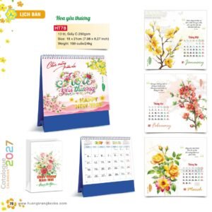 Lịch Để Bàn 2027 HT Mẫu HT78 (18 x 21cm) Ấn Phẩm Lịch Tết Eco Thân Thiện Môi Trường in logo doanh nghiệp quà tặng Tết tại Quà Tặng EcoTech VN