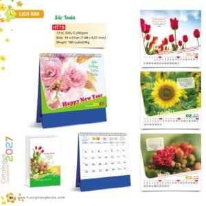 Lịch Bàn Chữ M (Có Note 52 Tuần) 2027 HT Mẫu HT79 (18 x 21cm) Ấn Phẩm Lịch Tết Eco Thân Thiện Môi Trường in logo doanh nghiệp quà tặng Tết tại Quà Tặng EcoTech VN