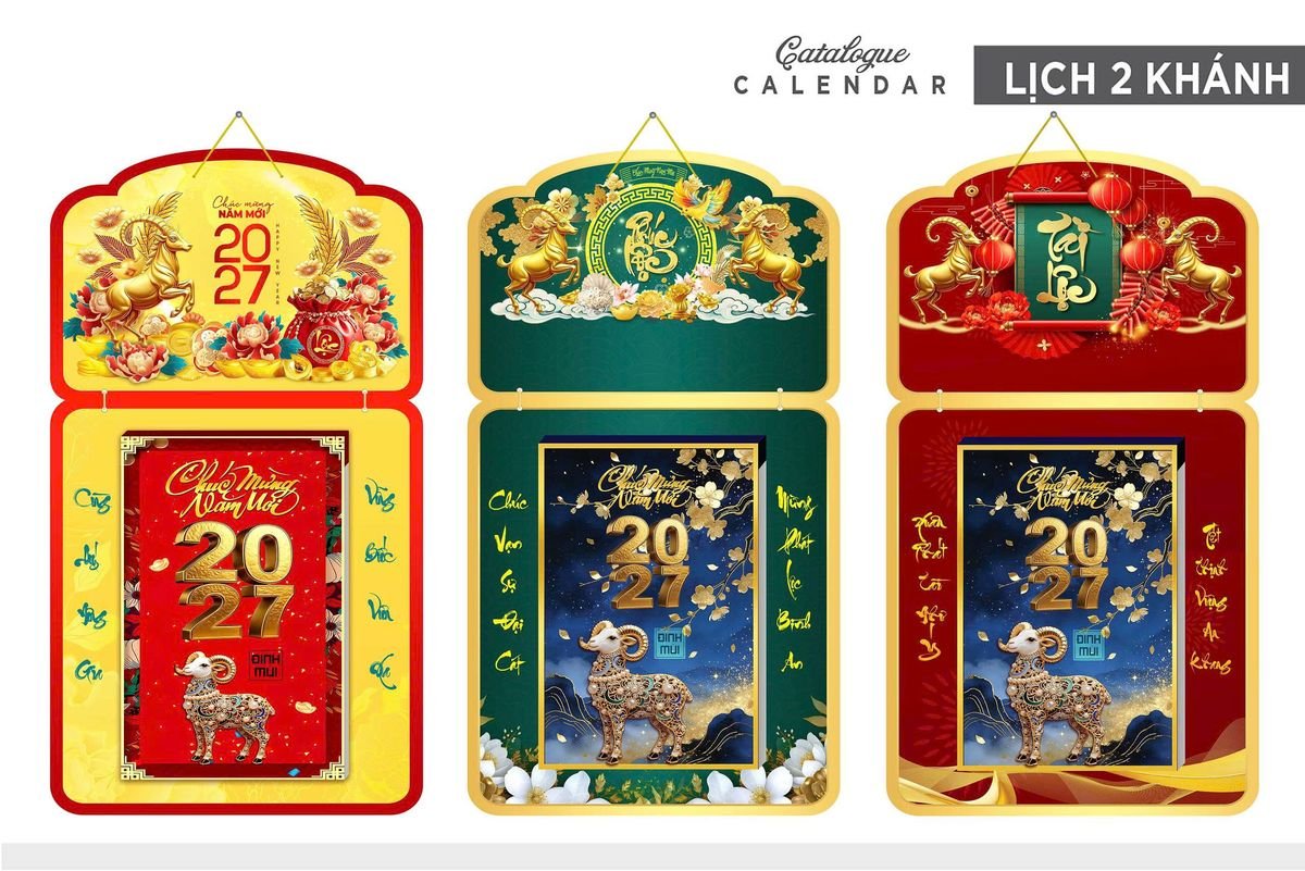 Lịch Khánh Gỗ Lamina 2 Đầu 2027 LM2D_028 Ấn Phẩm Lịch Tết Eco Thân Thiện Môi Trường Lịch Khánh Gỗ Lamina 2 Đầu 2027 LM2D_028 - Quà Tặng EcoTech
