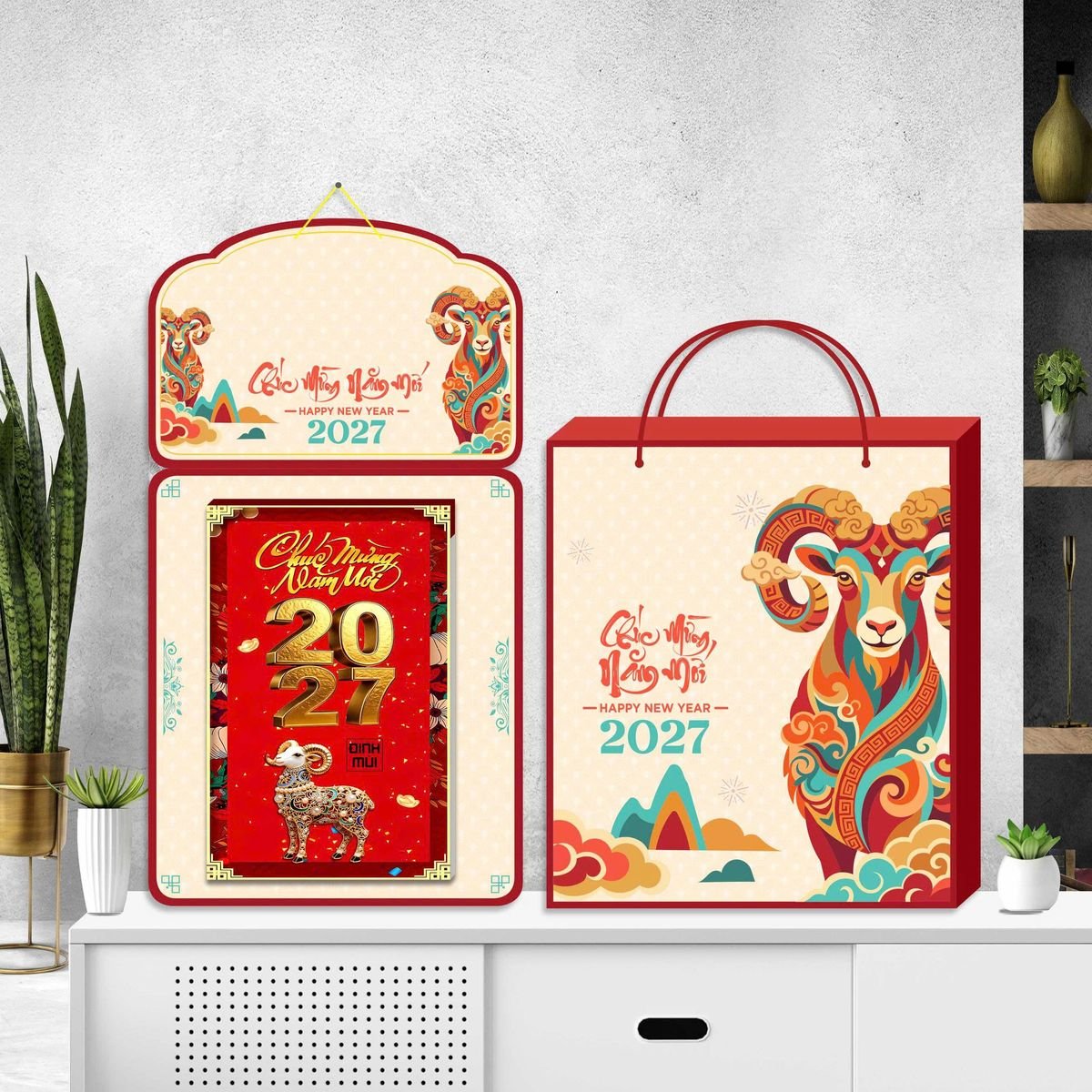 Lịch Khánh Gỗ Lamina 2 Đầu 2027 LM2D_064 - Quà Tặng EcoTech