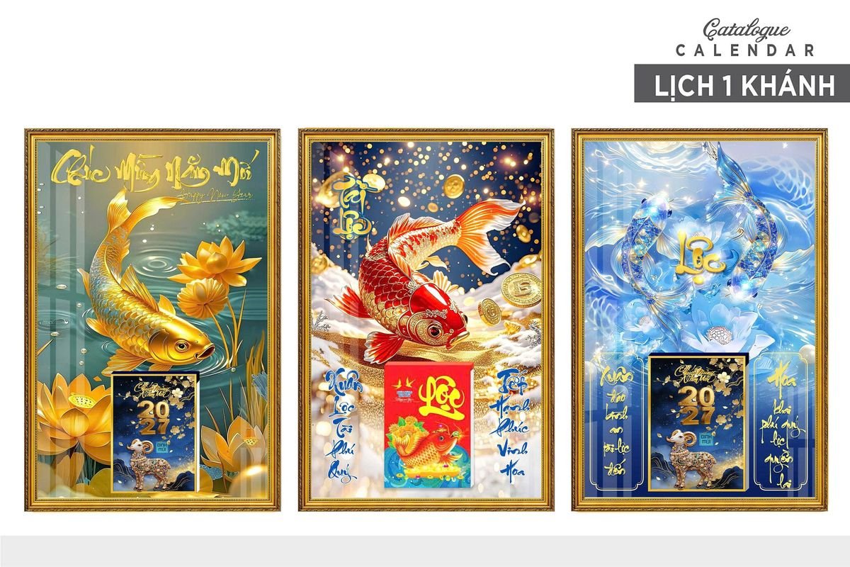 Lịch Gỗ Lamina Cao Cấp 40x60cm 2027 LM406_009 - Quà Tặng EcoTech
