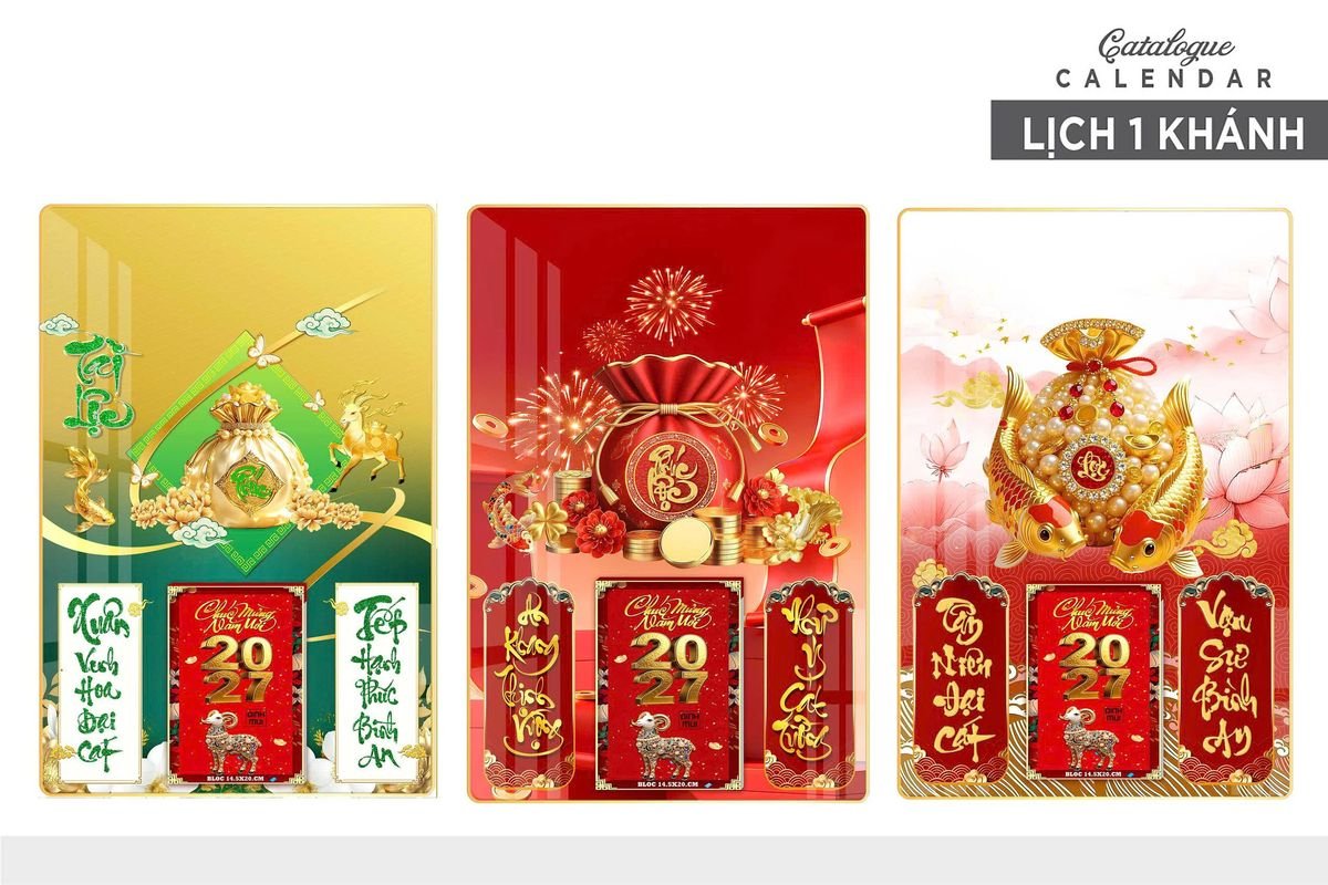 Lịch Gỗ Lamina Cao Cấp 40x60cm 2027 LM406_029 - Quà Tặng EcoTech