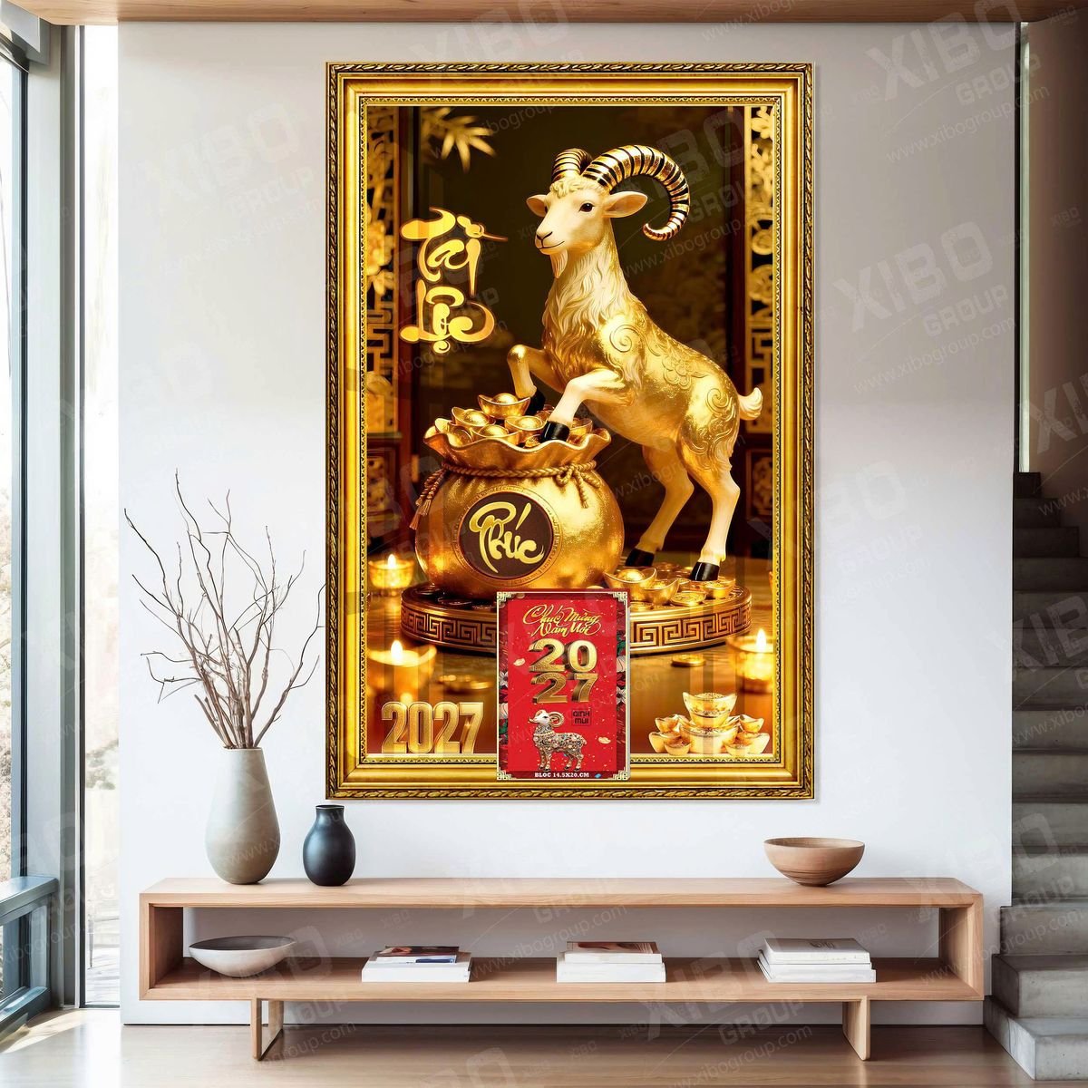 Lịch Gỗ Lamina Cao Cấp 40x60cm 2027 LM406_032 - Quà Tặng EcoTech