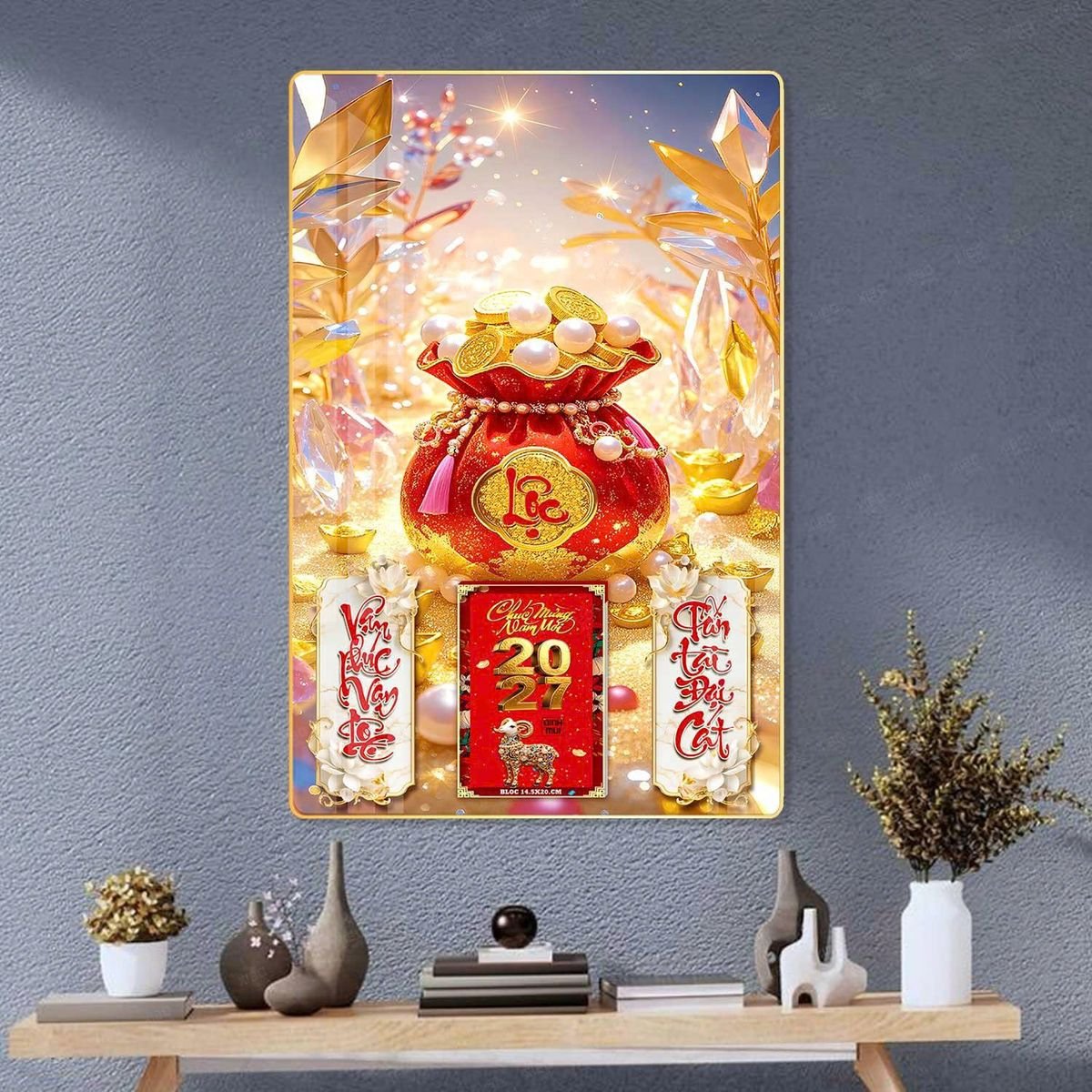 Lịch Gỗ Lamina Cao Cấp 40x60cm 2027 LM406_038 - Quà Tặng EcoTech