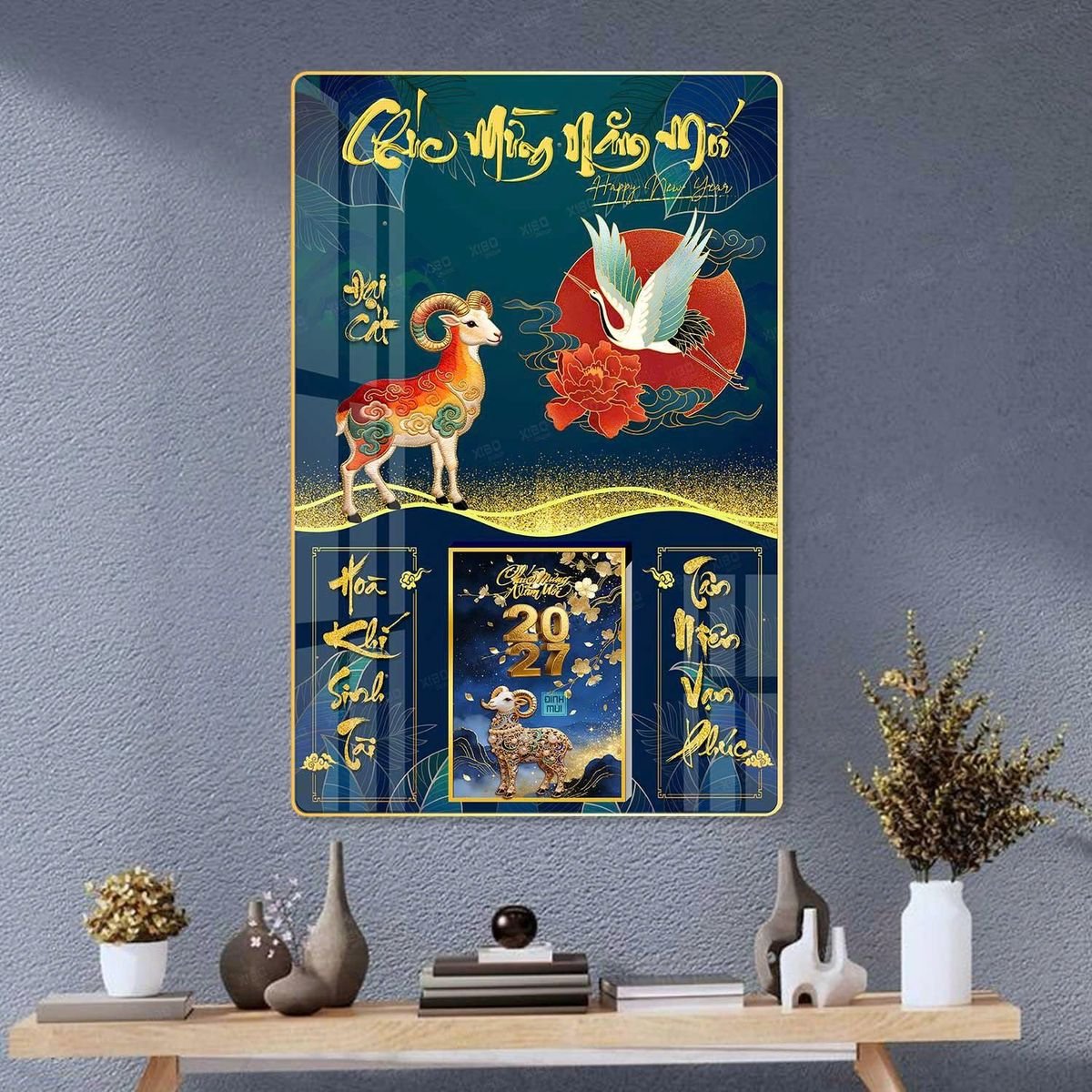 Lịch Gỗ Lamina Cao Cấp 40x60cm 2027 LM406_039 - Quà Tặng EcoTech