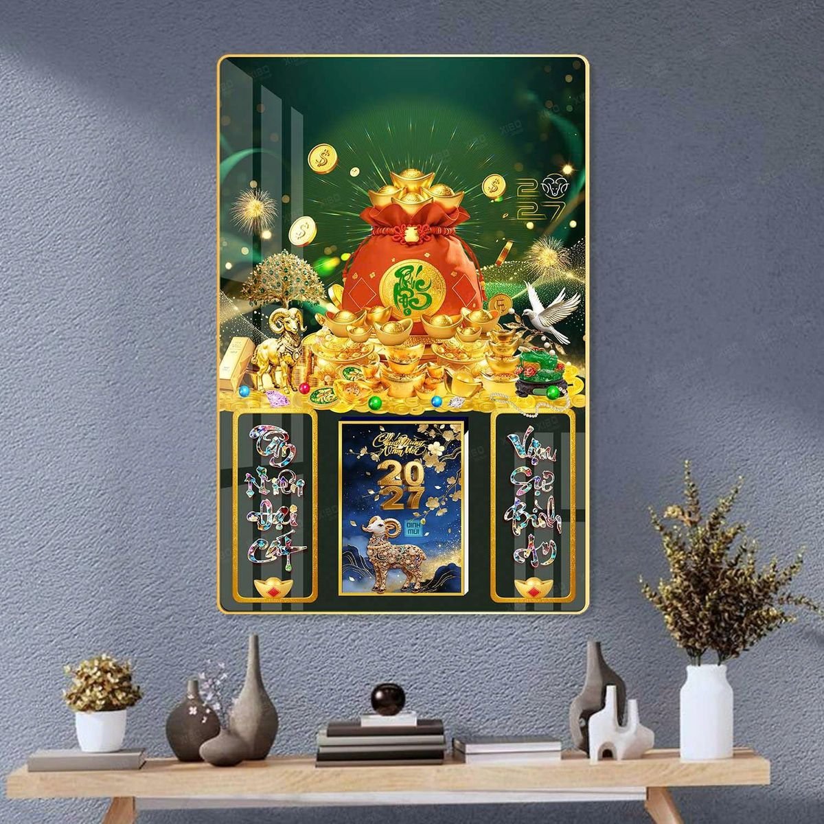 Lịch Gỗ Lamina Cao Cấp 40x60cm 2027 LM406_042 - Quà Tặng EcoTech