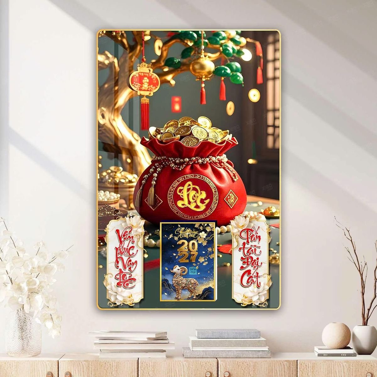 Lịch Gỗ Lamina Cao Cấp 40x60cm 2027 LM406_052 - Quà Tặng EcoTech