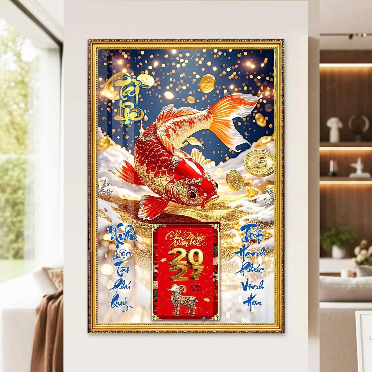 Lịch Gỗ Lamina Cao Cấp 40x60cm 2027 LM406_058 - Quà Tặng EcoTech