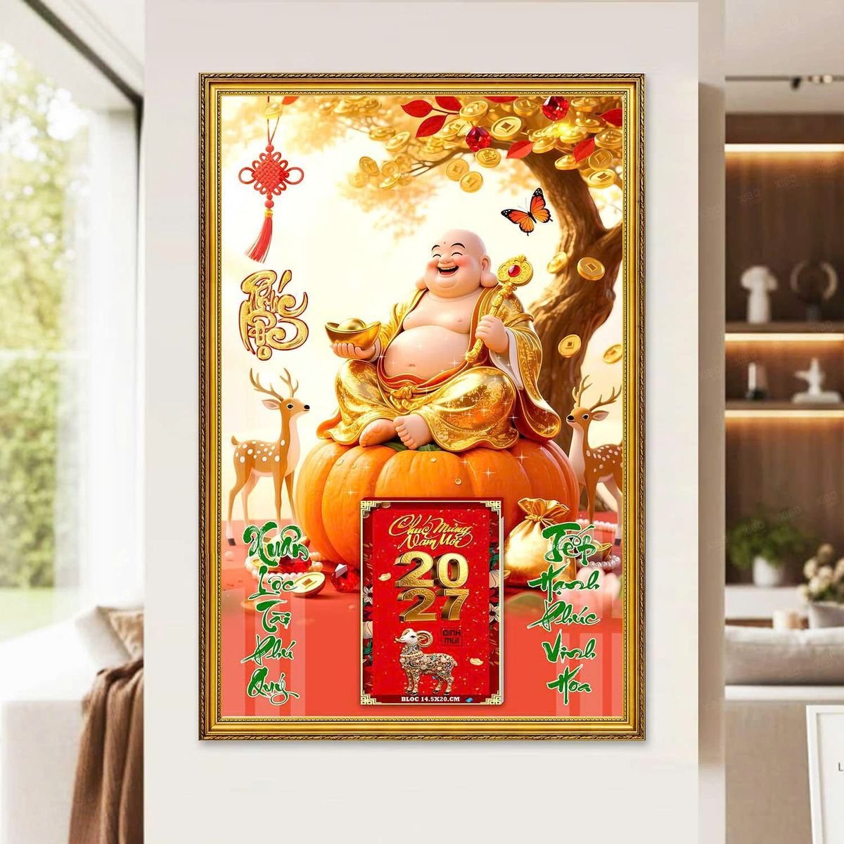 Lịch Gỗ Lamina Cao Cấp 40x60cm 2027 LM406_059 - Quà Tặng EcoTech