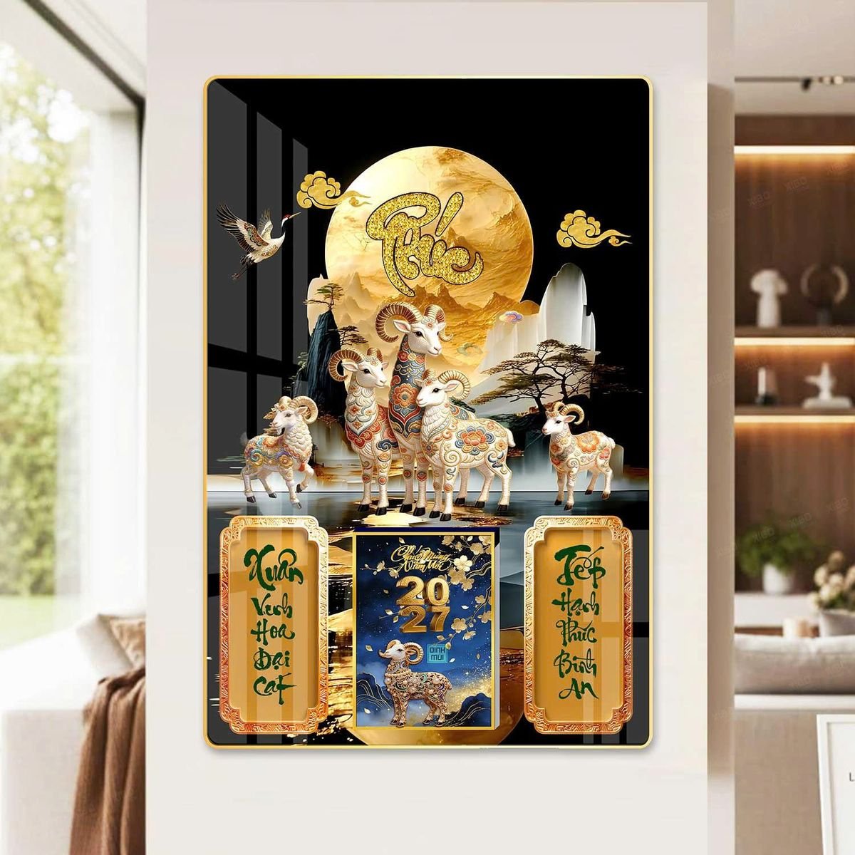 Lịch Gỗ Lamina Cao Cấp 40x60cm 2027 LM406_060 - Quà Tặng EcoTech
