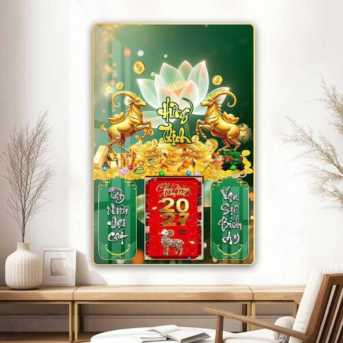 Lịch Gỗ Lamina Cao Cấp 40x60cm 2027 LM406_072 - Quà Tặng EcoTech