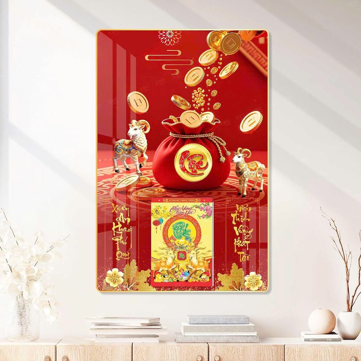 Lịch Gỗ Lamina Cao Cấp 40x60cm 2027 LM406_088 - Quà Tặng EcoTech