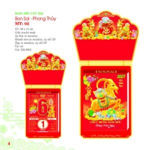 Lịch Bloc Siêu Cực Đại 2027 MT Mẫu MT02 (29 x 41cm) Ấn Phẩm Lịch Tết Eco Thân Thiện Môi Trường in logo doanh nghiệp quà tặng Tết tại Quà Tặng EcoTech VN