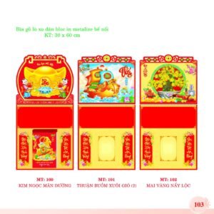 Bìa Lò Xo Dán Bloc 2027 MT Mẫu MT100 (30 x 60cm) Ấn Phẩm Lịch Tết Eco Thân Thiện Môi Trường in logo doanh nghiệp quà tặng Tết tại Quà Tặng EcoTech VN