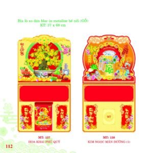 Bìa Lò Xo Dán Bloc 2027 MT Mẫu MT137 - Kim Ngọc Mãn Đường (37 x 68cm) Ấn Phẩm Lịch Tết Eco Thân Thiện Môi Trường in logo doanh nghiệp quà tặng Tết tại Quà Tặng EcoTech VN