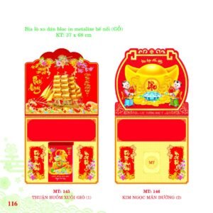 Bìa Lò Xo Dán Bloc 2027 MT Mẫu MT146 - Cát Tường Như Ý (37 x 68cm) Ấn Phẩm Lịch Tết Eco Thân Thiện Môi Trường in logo doanh nghiệp quà tặng Tết tại Quà Tặng EcoTech VN