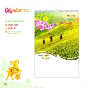 Lịch Treo Tường Lò Xo 2027 MT Mẫu MT17 (40 x 60cm) Ấn Phẩm Lịch Tết Eco Thân Thiện Môi Trường in logo doanh nghiệp quà tặng Tết tại Quà Tặng EcoTech VN