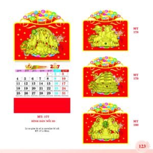 Lịch Treo Tường Lò Xo 2027 MT Mẫu MT179 (37 x 68cm) Ấn Phẩm Lịch Tết Eco Thân Thiện Môi Trường in logo doanh nghiệp quà tặng Tết tại Quà Tặng EcoTech VN