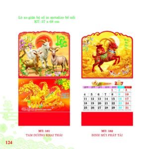 Lịch Treo Tường Lò Xo 2027 MT Mẫu MT182 (37 x 68cm) Ấn Phẩm Lịch Tết Eco Thân Thiện Môi Trường in logo doanh nghiệp quà tặng Tết tại Quà Tặng EcoTech VN
