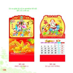 Lịch Treo Tường Lò Xo 2027 MT Mẫu MT186 - Cát Tường Như Ý (37 x 68cm) Ấn Phẩm Lịch Tết Eco Thân Thiện Môi Trường in logo doanh nghiệp quà tặng Tết tại Quà Tặng EcoTech VN