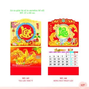 Lịch Treo Tường Lò Xo 2027 MT Mẫu MT187 (37 x 68cm) Ấn Phẩm Lịch Tết Eco Thân Thiện Môi Trường in logo doanh nghiệp quà tặng Tết tại Quà Tặng EcoTech VN