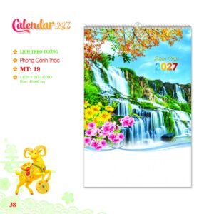 Lịch Treo Tường Lò Xo 2027 MT Mẫu MT19 (40 x 60 cm) Ấn Phẩm Lịch Tết Eco Thân Thiện Môi Trường in logo doanh nghiệp quà tặng Tết tại Quà Tặng EcoTech VN