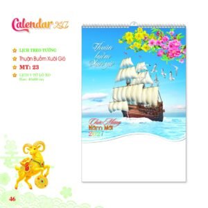 Lịch Treo Tường Lò Xo 2027 MT Mẫu MT23 - Thuận Buồm Xuôi Gió (40 x 60cm) Ấn Phẩm Lịch Tết Eco Thân Thiện Môi Trường in logo doanh nghiệp quà tặng Tết tại Quà Tặng EcoTech VN