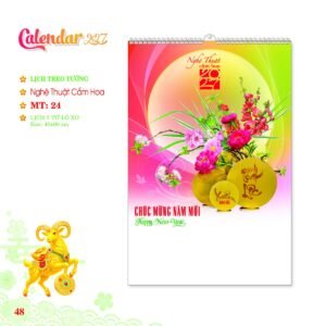 Lịch Treo Tường Lò Xo 2027 MT Mẫu MT24 (40 x 60cm) Ấn Phẩm Lịch Tết Eco Thân Thiện Môi Trường in logo doanh nghiệp quà tặng Tết tại Quà Tặng EcoTech VN
