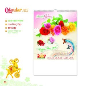 Lịch Treo Tường Lò Xo 2027 MT Mẫu MT26 (40 x 60cm) Ấn Phẩm Lịch Tết Eco Thân Thiện Môi Trường in logo doanh nghiệp quà tặng Tết tại Quà Tặng EcoTech VN