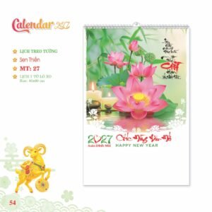 Lịch Treo Tường Lò Xo 2027 MT Mẫu MT27 (40 x 60cm) Ấn Phẩm Lịch Tết Eco Thân Thiện Môi Trường in logo doanh nghiệp quà tặng Tết tại Quà Tặng EcoTech VN