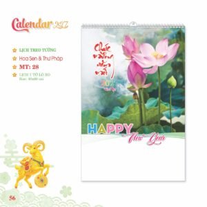 Lịch Treo Tường Lò Xo 2027 MT Mẫu MT28 (40 x 60cm) Ấn Phẩm Lịch Tết Eco Thân Thiện Môi Trường in logo doanh nghiệp quà tặng Tết tại Quà Tặng EcoTech VN