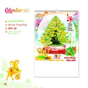 Lịch Treo Tường Lò Xo 2027 MT Mẫu MT29 (40 x 60cm) Ấn Phẩm Lịch Tết Eco Thân Thiện Môi Trường in logo doanh nghiệp quà tặng Tết tại Quà Tặng EcoTech VN