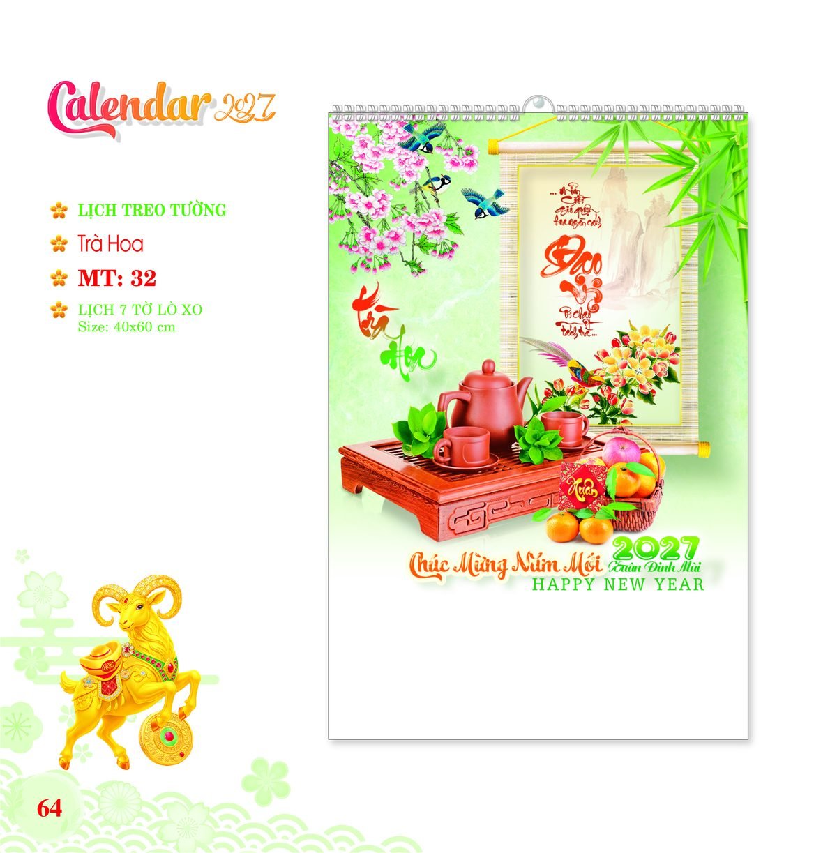Lịch Treo Tường Lò Xo 2027 MT Mẫu MT32 (40 x 60cm) Ấn Phẩm Lịch Tết Eco Thân Thiện Môi Trường Lịch Treo Tường Lò Xo 2027 MT Mẫu MT32 (40 x 60cm) Ấn Phẩm Lịch Tết Eco Thân Thiện Môi Trường in logo doanh nghiệp quà tặng Tết tại Quà Tặng EcoTech VN