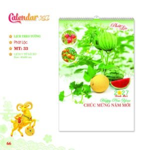 Lịch Treo Tường Lò Xo 2027 MT Mẫu MT33 (40 x 60cm) Ấn Phẩm Lịch Tết Eco Thân Thiện Môi Trường in logo doanh nghiệp quà tặng Tết tại Quà Tặng EcoTech VN