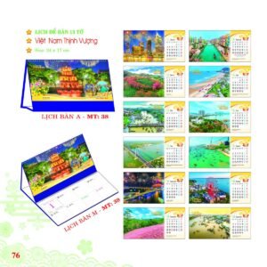 Lịch Để Bàn 2027 MT Mẫu MT38 (24 x 17cm) Ấn Phẩm Lịch Tết Eco Thân Thiện Môi Trường in logo doanh nghiệp quà tặng Tết tại Quà Tặng EcoTech VN