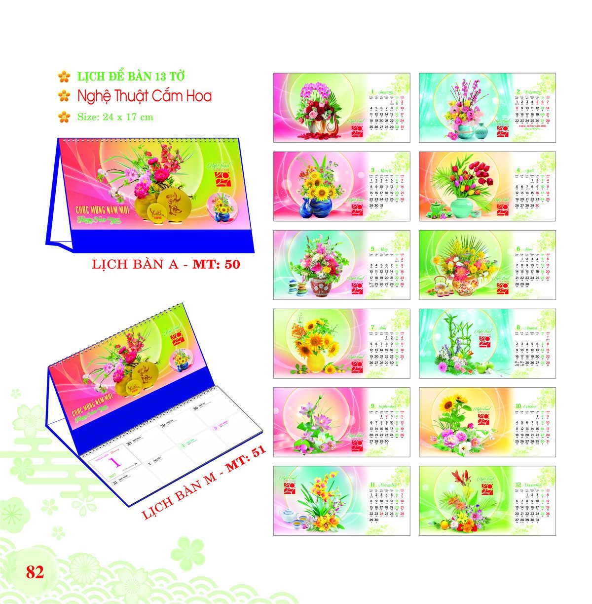 Lịch Để Bàn 2027 MT Mẫu MT50 (24 x 17cm) Ấn Phẩm Lịch Tết Eco Thân Thiện Môi Trường Lịch Để Bàn 2027 MT Mẫu MT50 (24 x 17cm) Ấn Phẩm Lịch Tết Eco Thân Thiện Môi Trường in logo doanh nghiệp quà tặng Tết tại Quà Tặng EcoTech VN