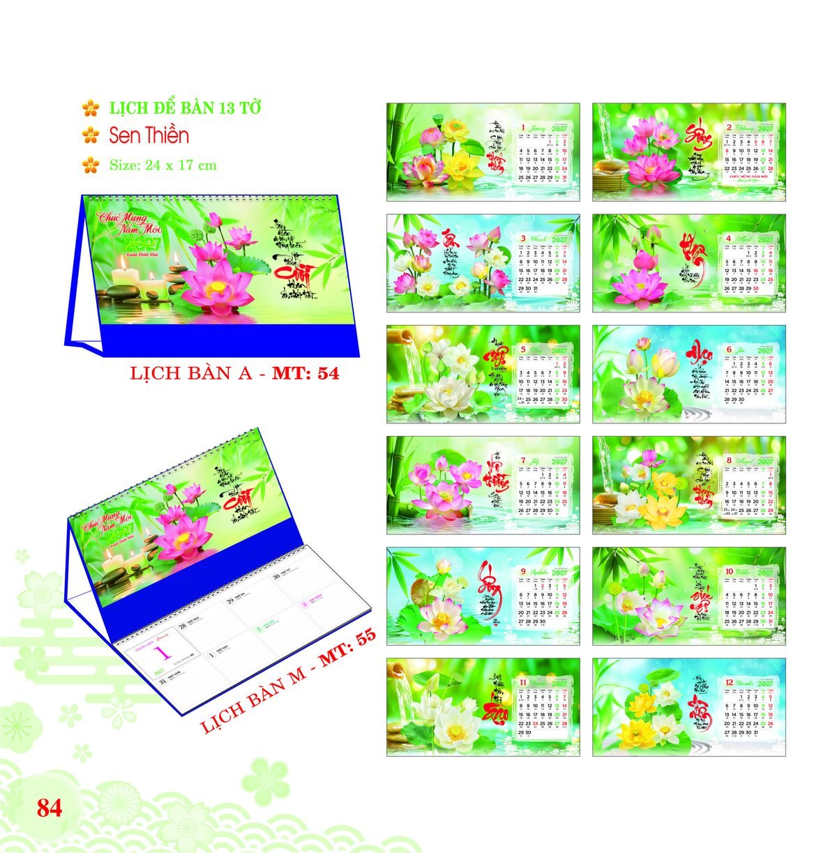 Lịch Để Bàn 2027 MT Mẫu MT55 (24 x 17cm) Ấn Phẩm Lịch Tết Eco Thân Thiện Môi Trường Lịch Để Bàn 2027 MT Mẫu MT55 (24 x 17cm) Ấn Phẩm Lịch Tết Eco Thân Thiện Môi Trường in logo doanh nghiệp quà tặng Tết tại Quà Tặng EcoTech VN