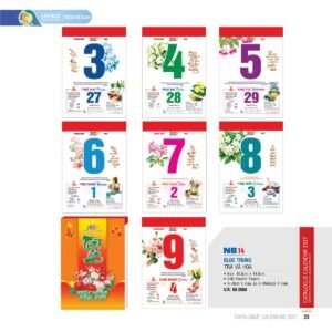 Lịch Bloc 2027 NB Mẫu NB14 (29 x 41 cm) Ấn Phẩm Lịch Tết Eco Thân Thiện Môi Trường in logo doanh nghiệp quà tặng Tết tại Quà Tặng EcoTech VN