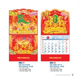 Lịch Bìa Treo 2027 NB Mẫu NB177 (29 x 41 cm) Ấn Phẩm Lịch Tết Eco Thân Thiện Môi Trường in logo doanh nghiệp quà tặng Tết tại Quà Tặng EcoTech VN