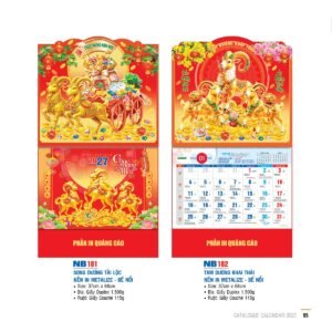 Lịch Bìa Treo 2027 NB Mẫu NB182 (29 x 41 cm) Ấn Phẩm Lịch Tết Eco Thân Thiện Môi Trường in logo doanh nghiệp quà tặng Tết tại Quà Tặng EcoTech VN