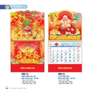 Lịch Treo Tường Lò Xo 2027 NB Mẫu NB183 (37 x 68cm) Ấn Phẩm Lịch Tết Eco Thân Thiện Môi Trường in logo doanh nghiệp quà tặng Tết tại Quà Tặng EcoTech VN