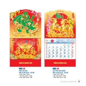 Lịch Bìa Treo 2027 NB Mẫu NB186 (29 x 41 cm) Ấn Phẩm Lịch Tết Eco Thân Thiện Môi Trường in logo doanh nghiệp quà tặng Tết tại Quà Tặng EcoTech VN