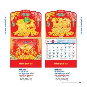 Lịch Bìa Treo 2027 NB Mẫu NB210T (29 x 41 cm) Ấn Phẩm Lịch Tết Eco Thân Thiện Môi Trường in logo doanh nghiệp quà tặng Tết tại Quà Tặng EcoTech VN