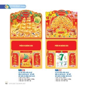 Lịch Treo Tường Lò Xo 2027 NB Mẫu NB217 (37 x 68cm) Ấn Phẩm Lịch Tết Eco Thân Thiện Môi Trường in logo doanh nghiệp quà tặng Tết tại Quà Tặng EcoTech VN
