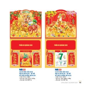 Lịch Treo Tường Lò Xo 2027 NB Mẫu NB222 (40 x 60 cm) Ấn Phẩm Lịch Tết Eco Thân Thiện Môi Trường in logo doanh nghiệp quà tặng Tết tại Quà Tặng EcoTech VN