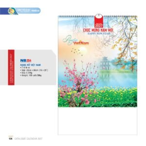 Lịch Treo Tường Lò Xo 2027 NB Mẫu NB254 (40 x 60 cm) Ấn Phẩm Lịch Tết Eco Thân Thiện Môi Trường in logo doanh nghiệp quà tặng Tết tại Quà Tặng EcoTech VN